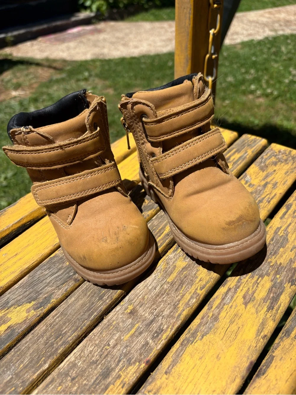 wonder nation Tan Hook-and-Loop Toddler Boots